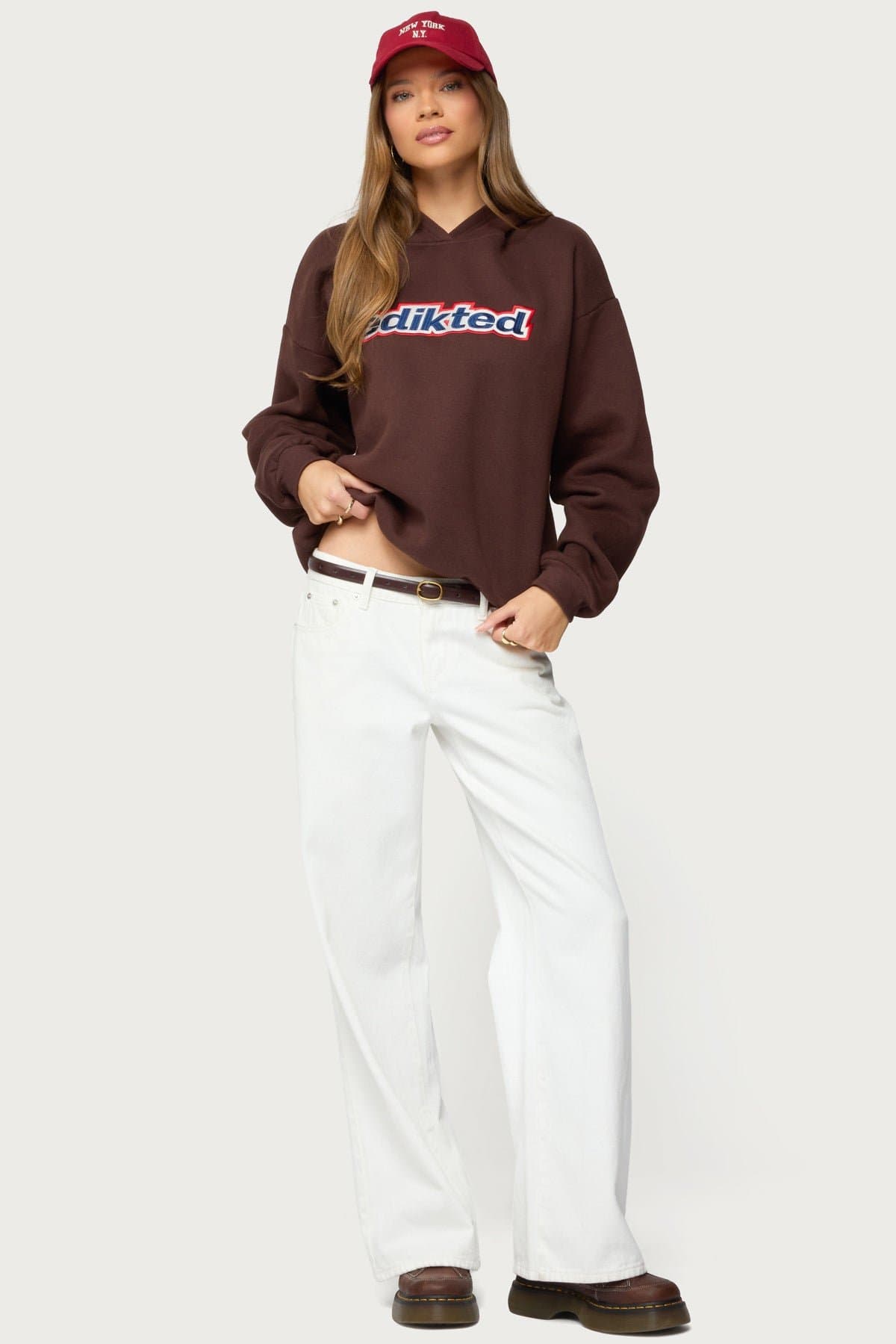 Sweet Treat Edikted Oversized Hoodie - Embroidered Graphic Polyester Cotton