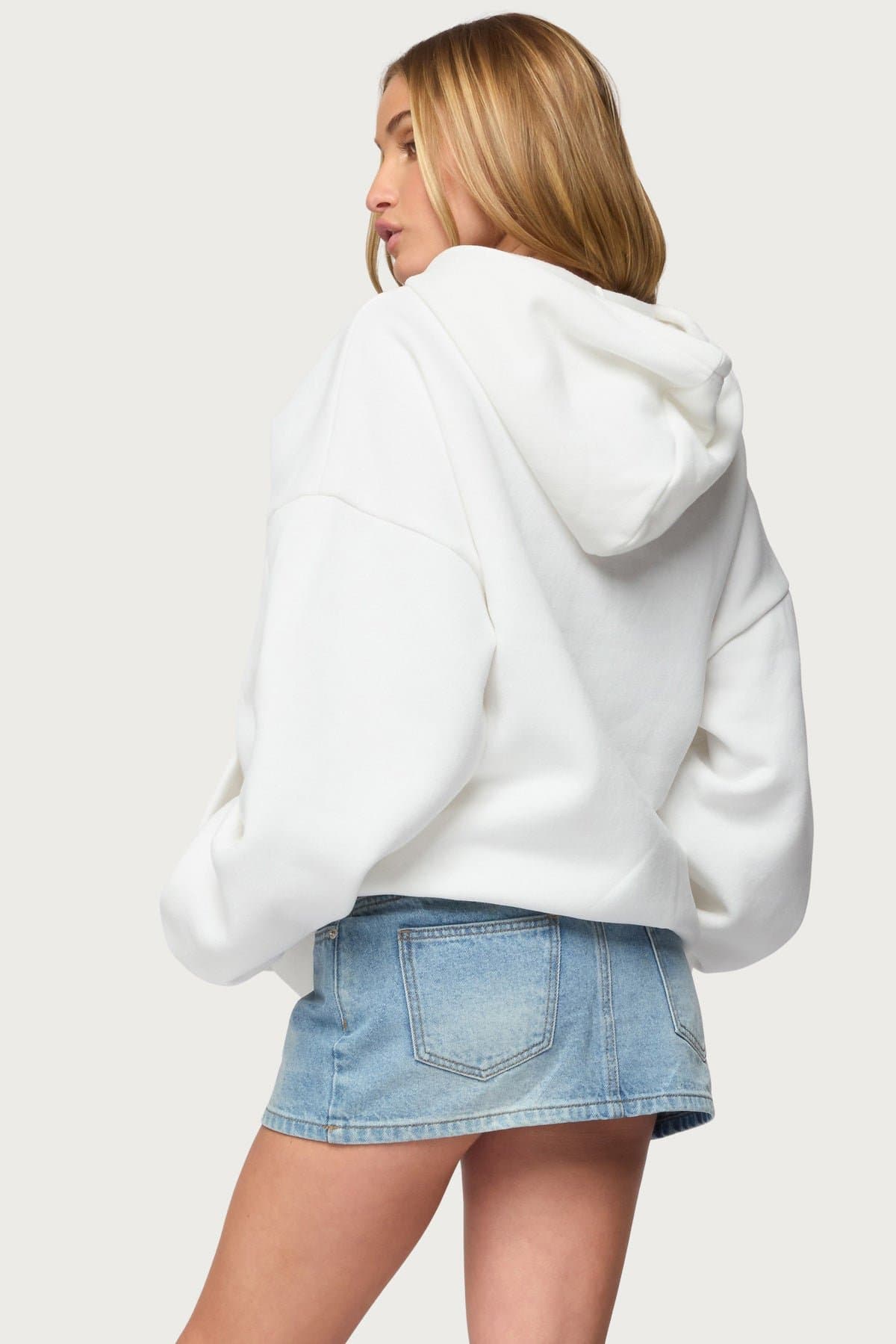 82 Oversized Hoodie - Mixed Print Graphic Patch Polyester Cotton