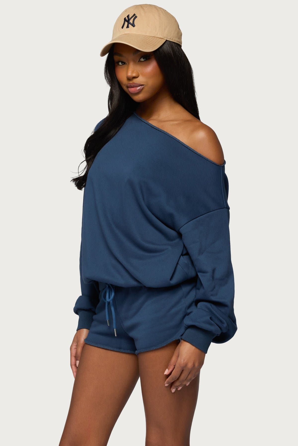 Juana Off Shoulder Lightweight Sweatshirt - Cotton Polyester Women's Top