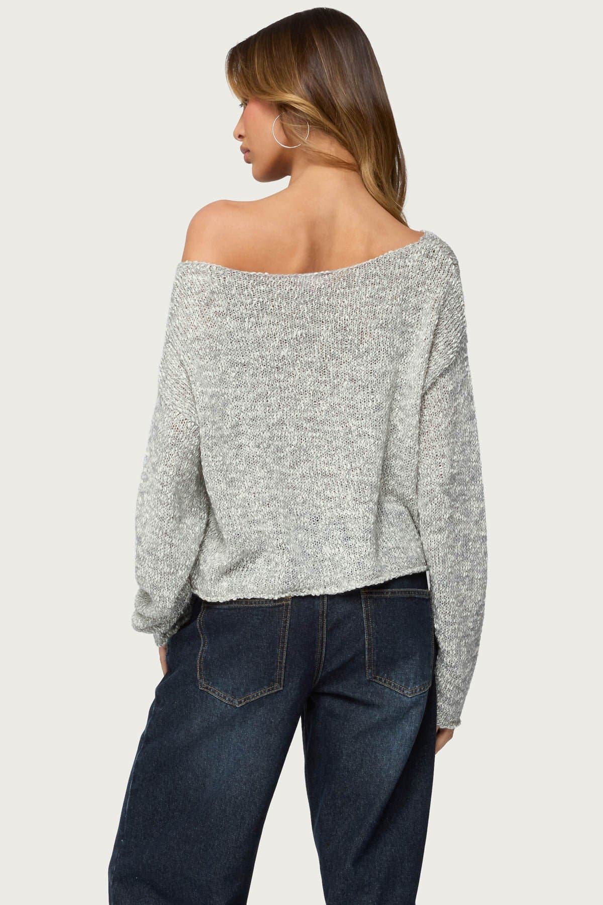Florentina Off Shoulder Sweater Knit Acrylic Nylon