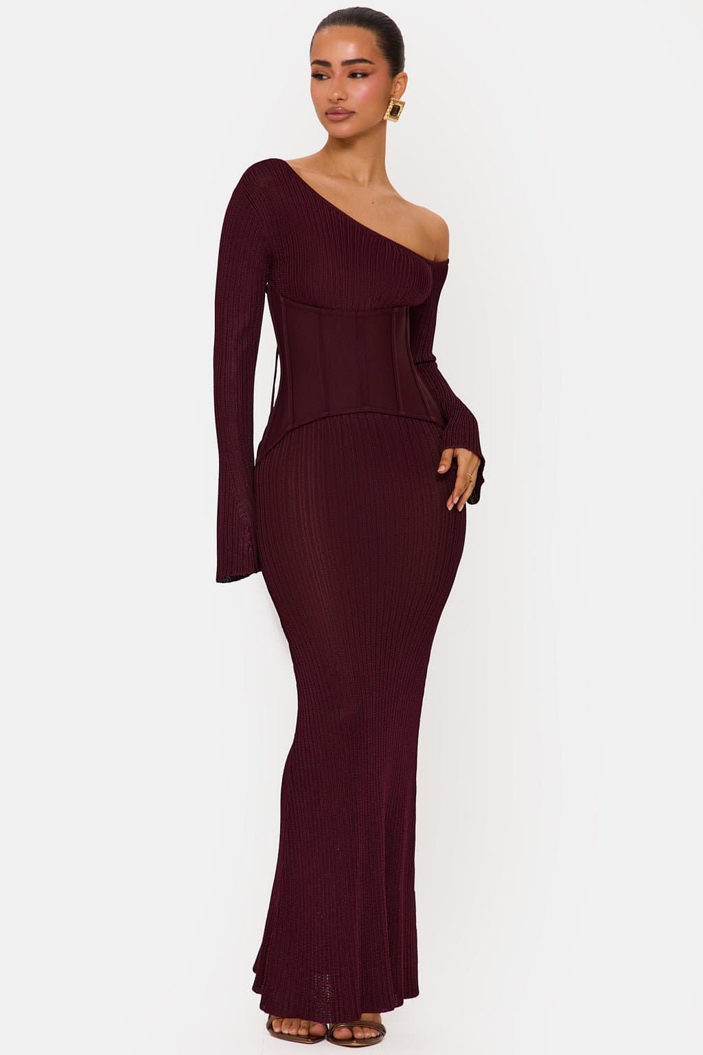 Darcy Premium Sheen Knit Maxi Dress with Removable Bandage Corset