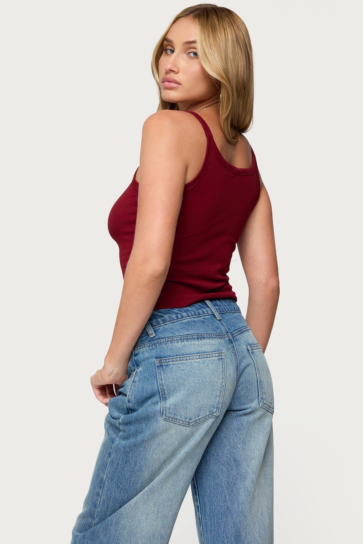 Basic Babe Tank Top Cotton Spandex Women's Top Small Size