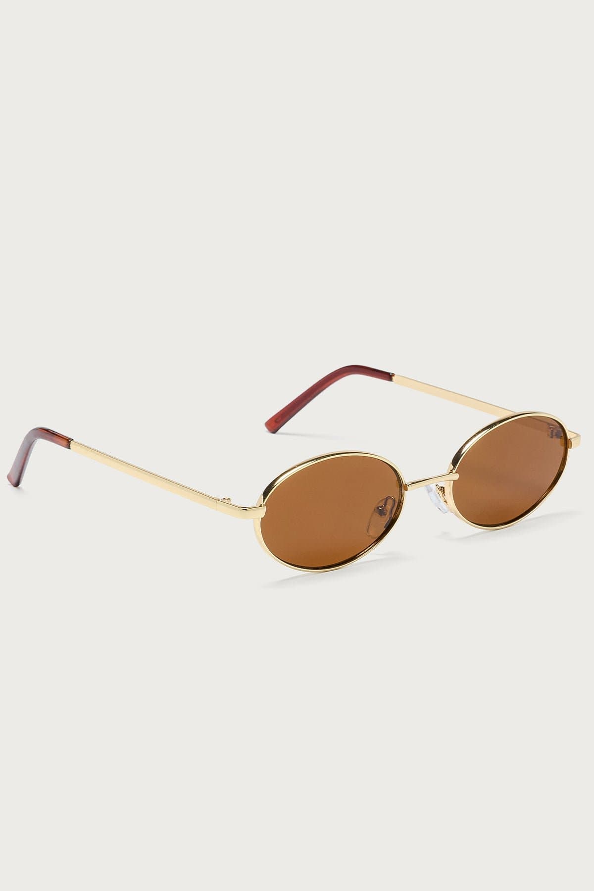 Naomie Oval Metal Sunglasses Copper Frame UV Protected Polycarbonate Lenses