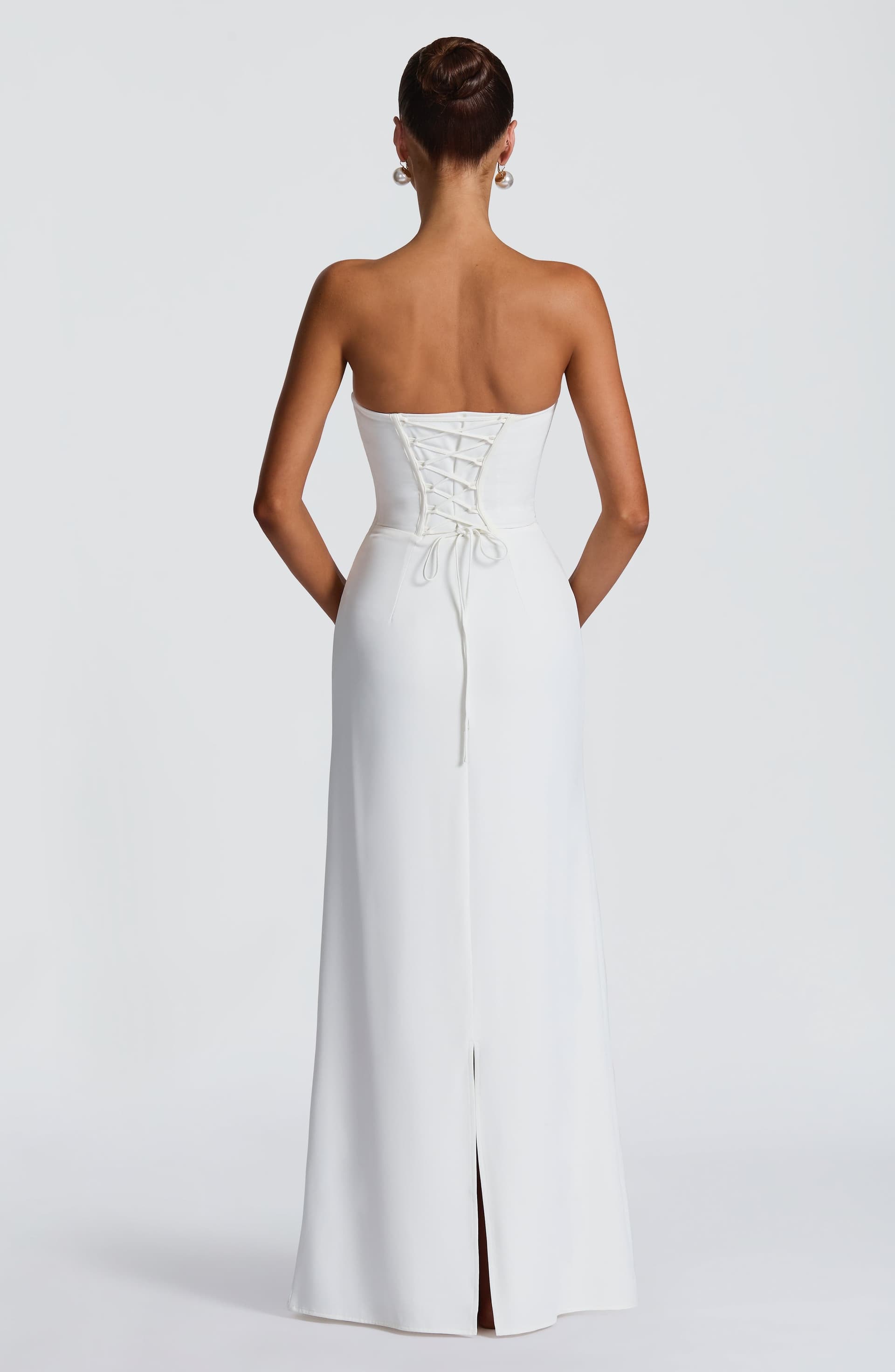 Irmina Maxi Dress in Ivory - Strapless Crepe Bridal Maxi Dress