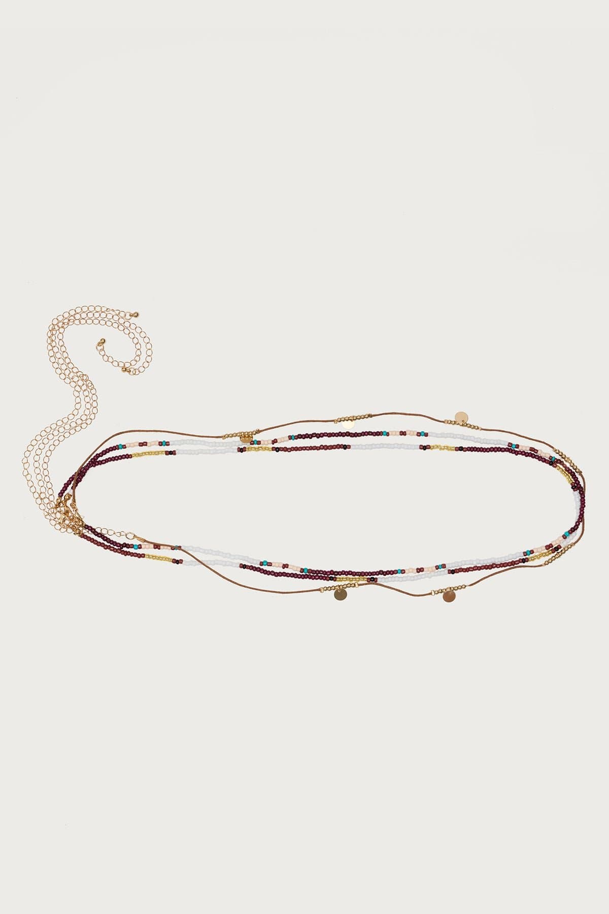 Dreamy Beaded Belly Chain Pack of 3 Assorted Gold Tone Styles 28 Inch