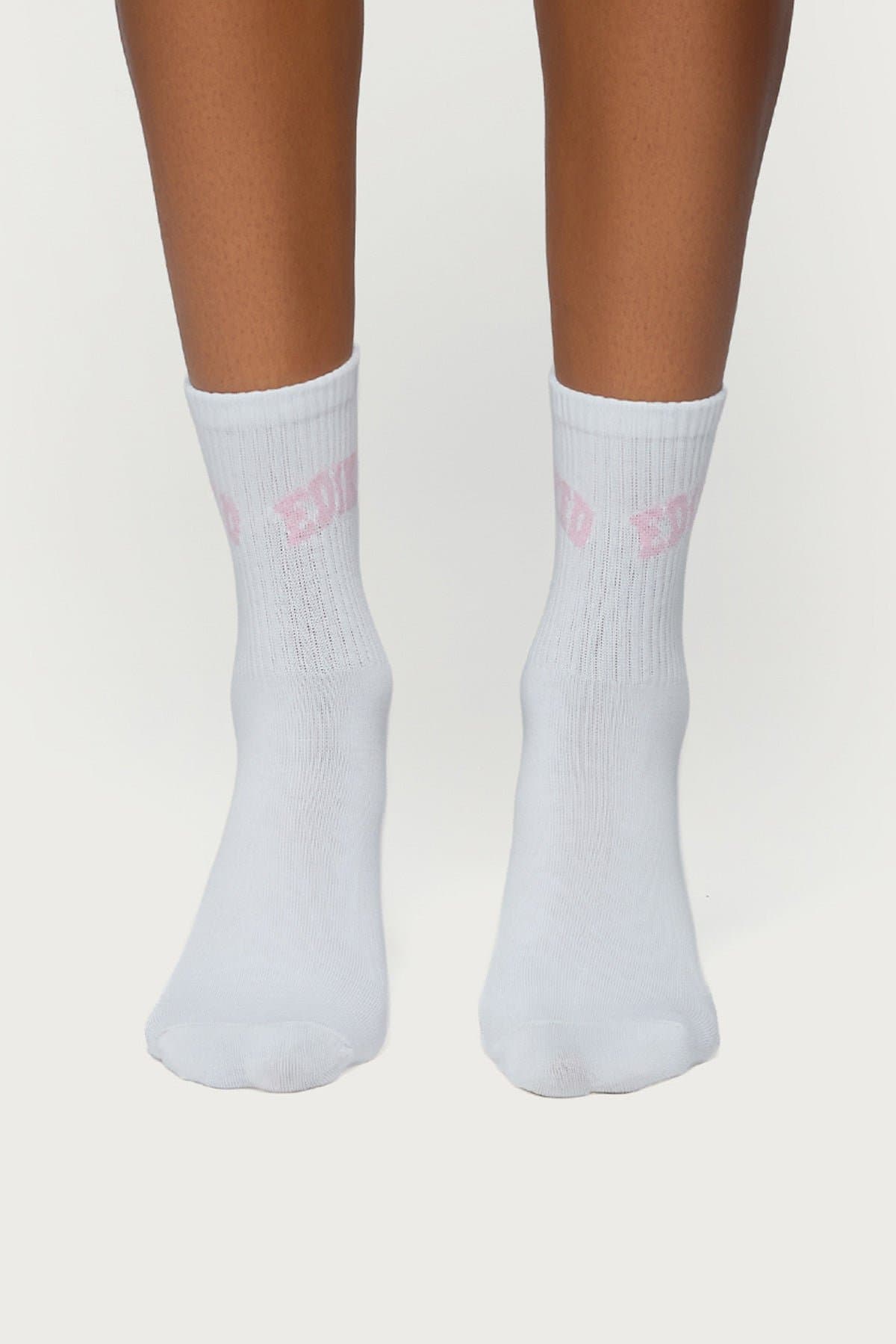 Edikted Ribbed Socks - Cotton Polyester Spandex Blend, 10.6 Inch Length
