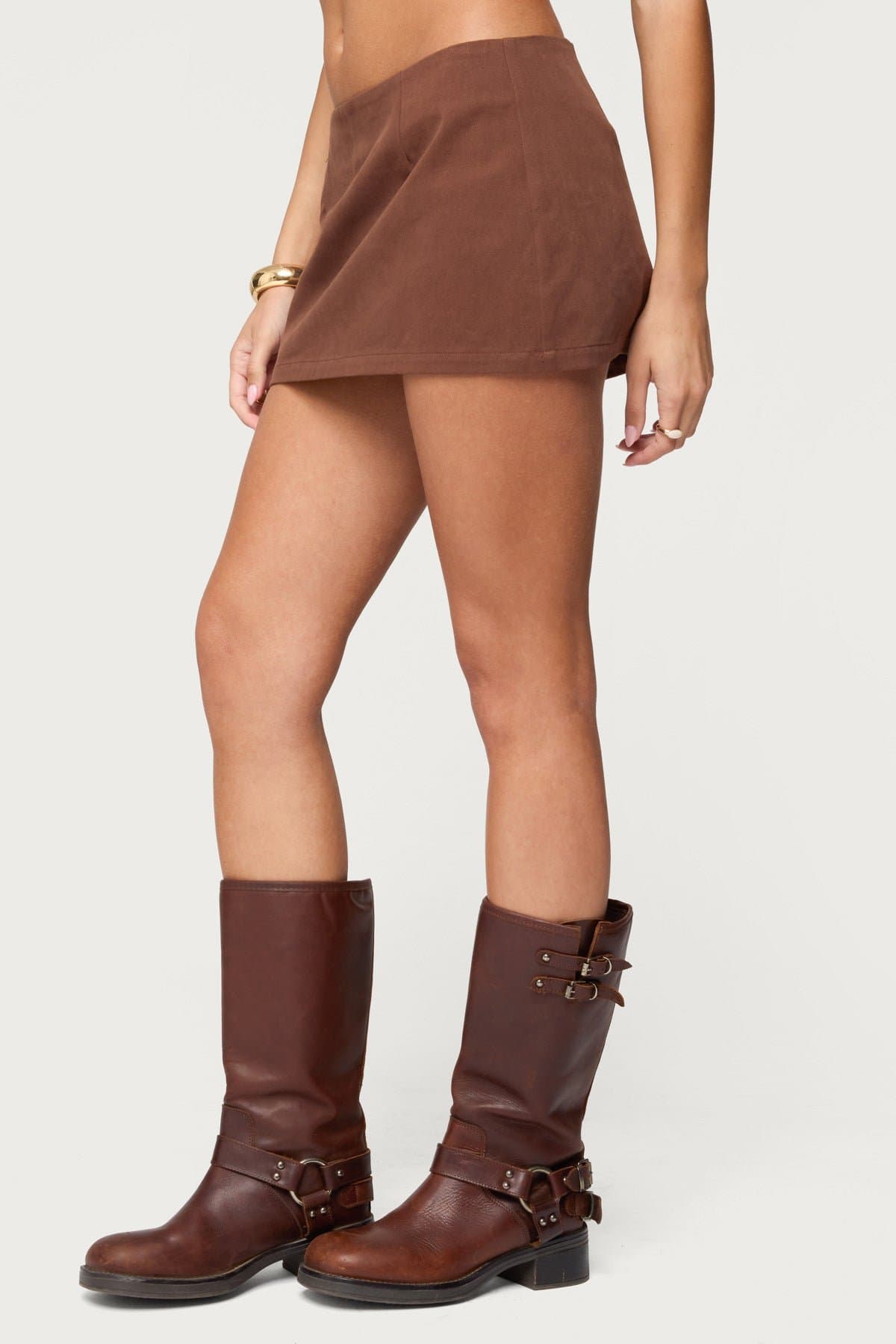 Monrow Micro Skort 100% Cotton Back Zip Closure