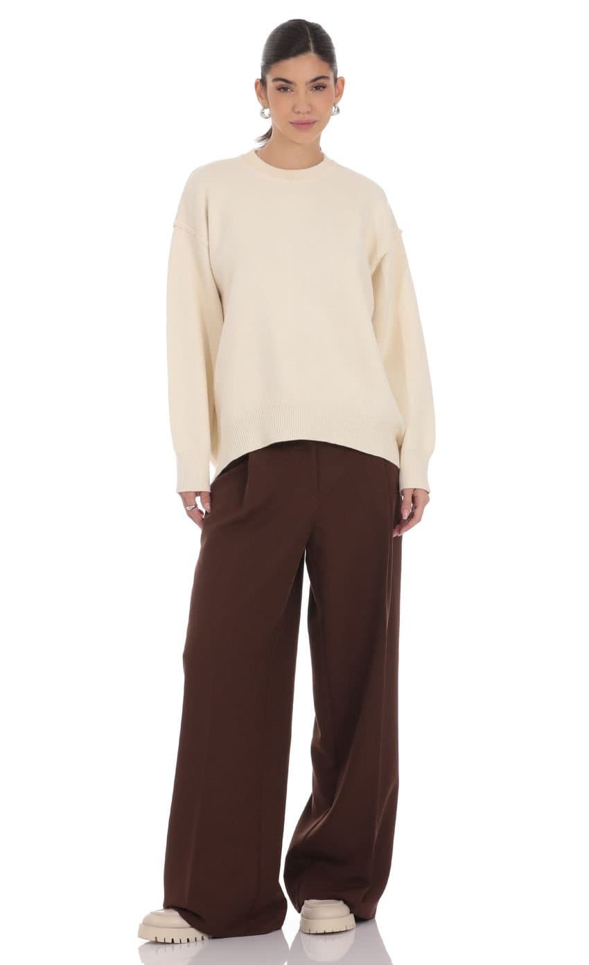 Oversized Knit Jumper in Ivory