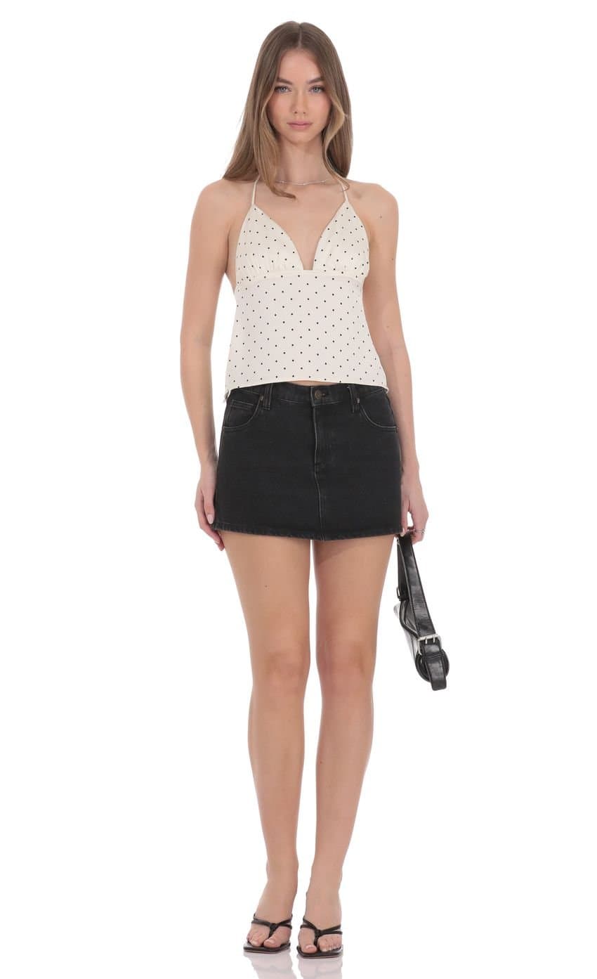 Triangle Polka Dot Top in Cream
