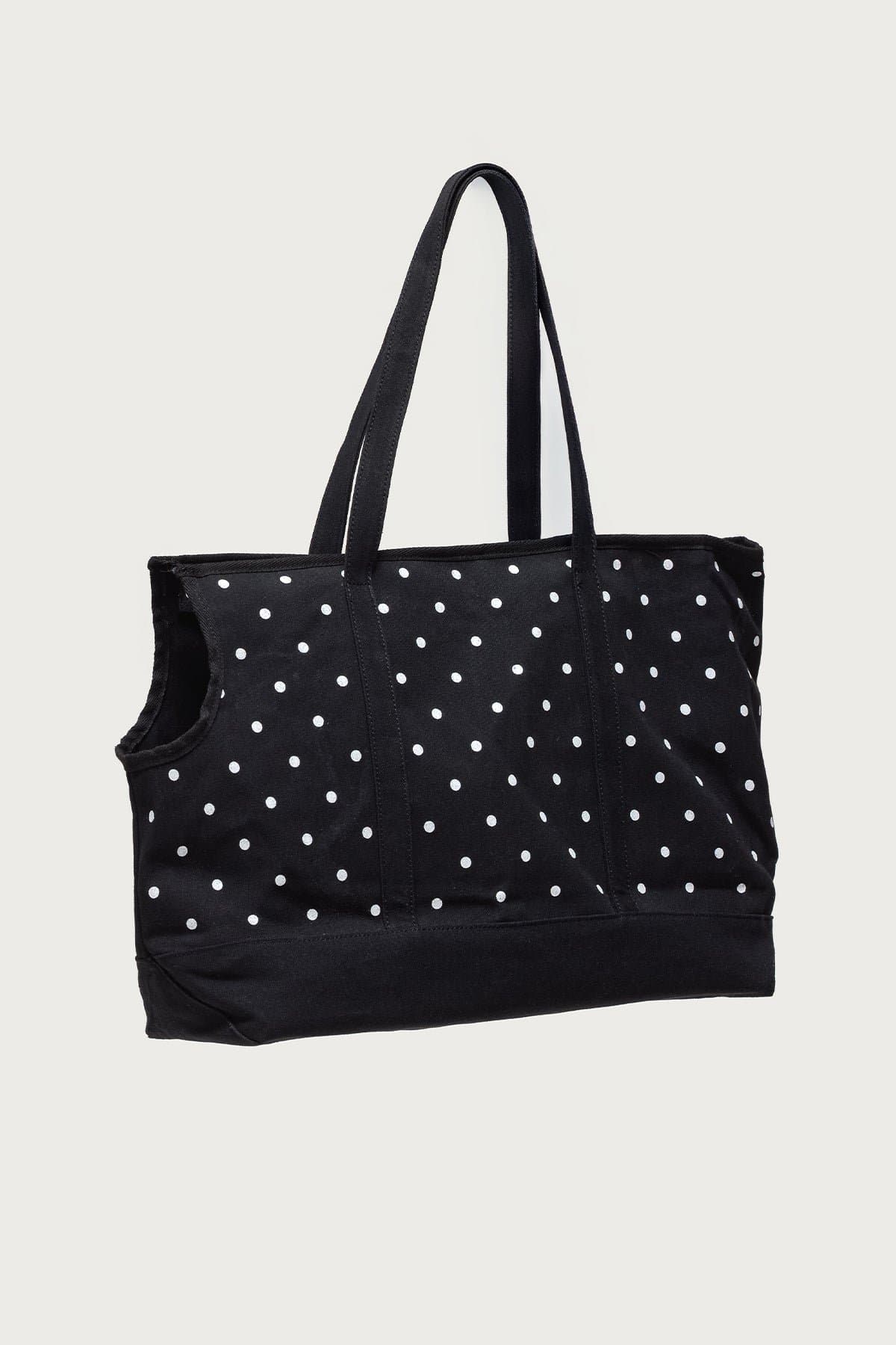 Polka Dot Pet Carrier Tote Bag - Canvas Polyester Cotton Small Pets 23.6x14.1x6.3in