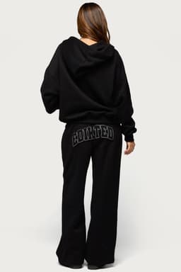 Forever Edikted Sweatpants - Cotton Polyester Elastic Waistband Patch Detail Size S Inseam 29.5"