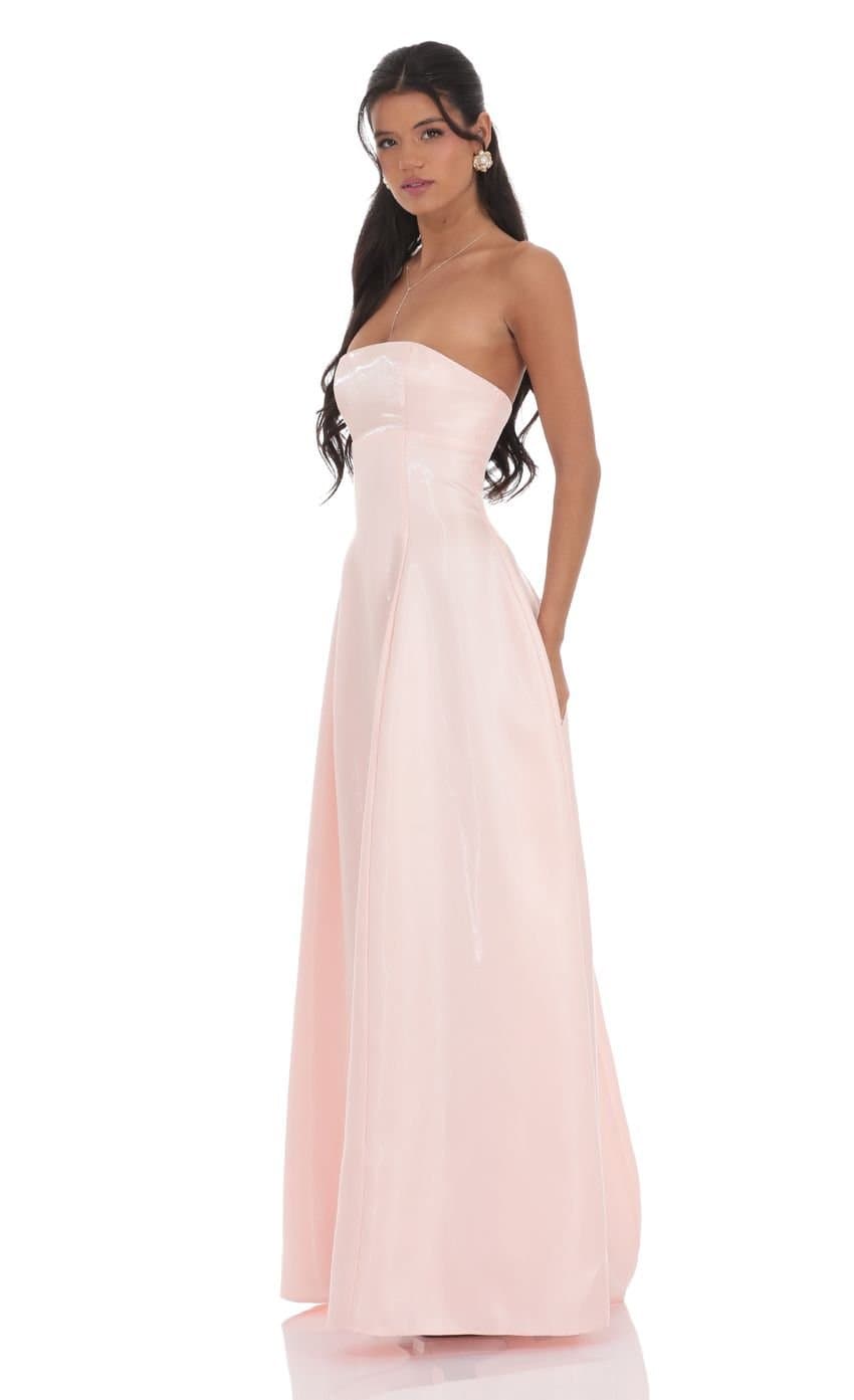 Sheen Empire Waist Maxi Dress in Pink
