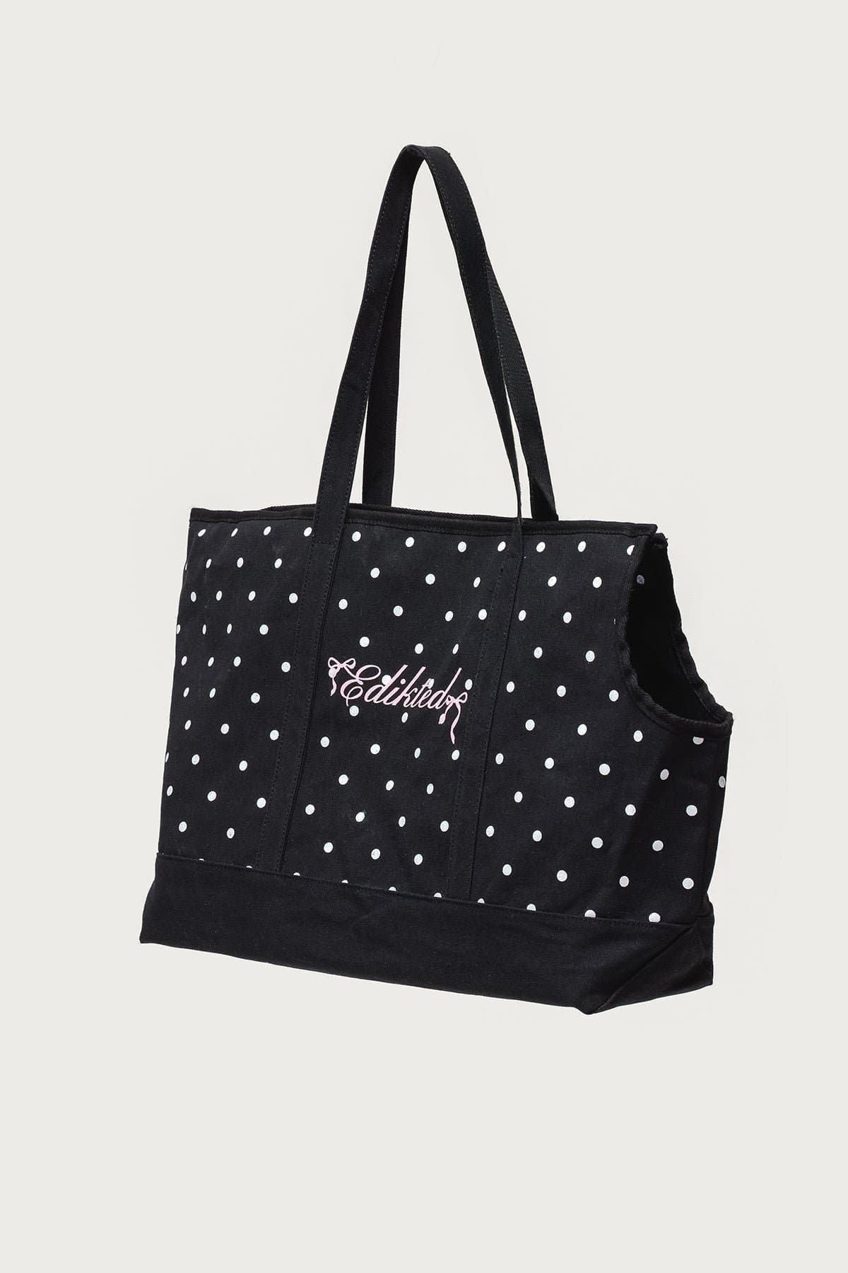 Polka Dot Pet Carrier Tote Bag - Canvas Polyester Cotton Small Pets 23.6x14.1x6.3in