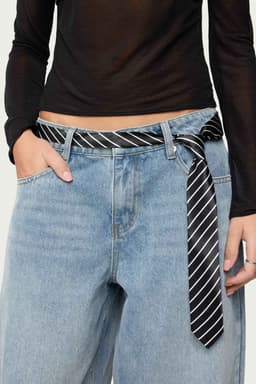 Striped Polyester Tie - Length 61in Width 2in Men's Necktie