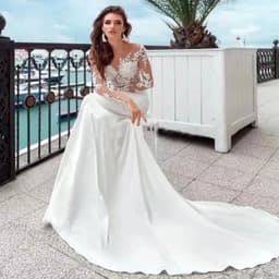 Elegant Strapless One-Shoulder Evening Gown Wedding Dress with Small Train