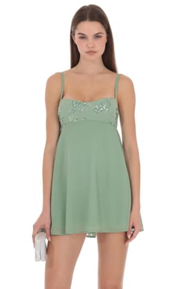 Ophelia Embellished Mini Dress