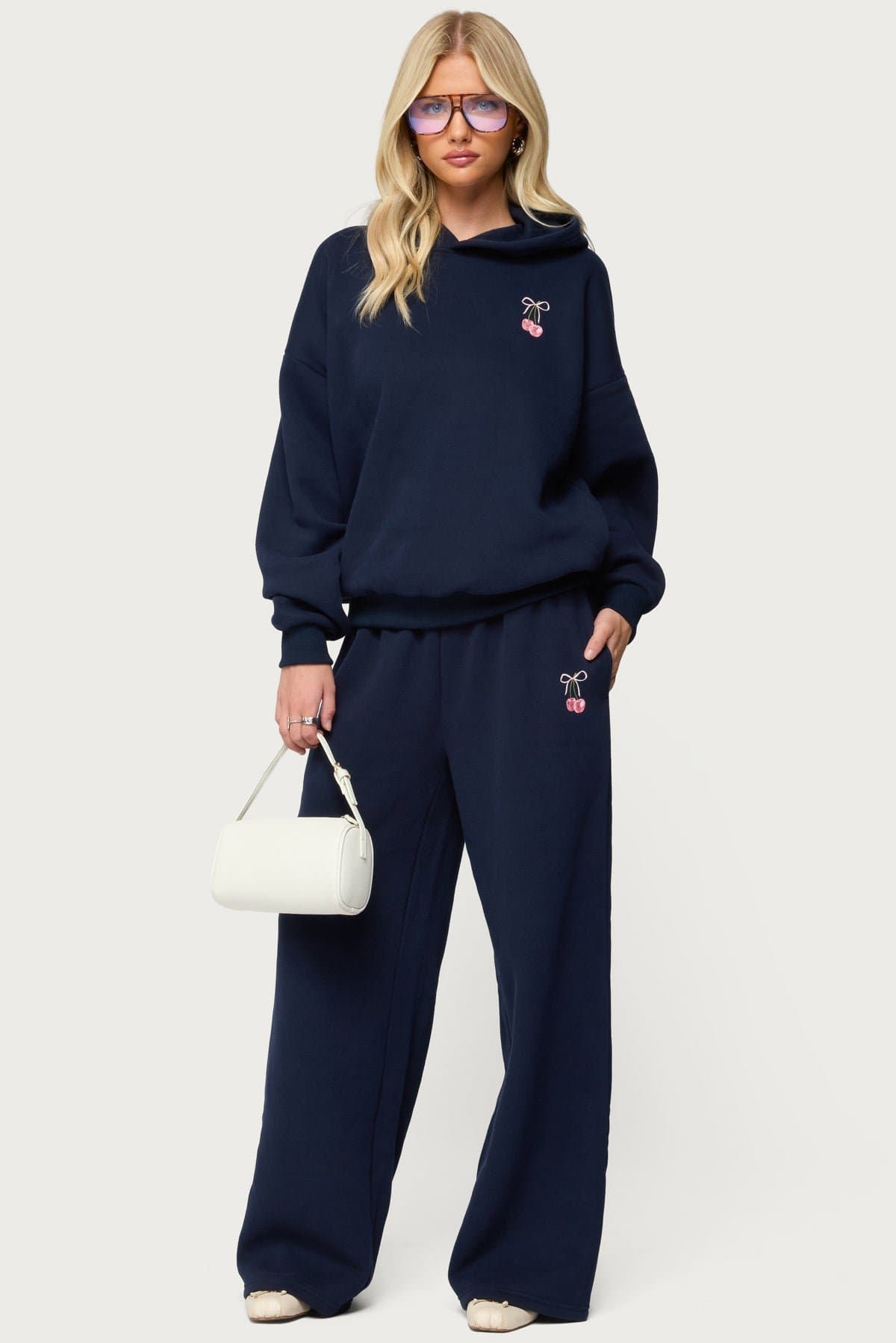 I Don't Chase I Attract Hoodie with Cherry Bow Graphic Print Cotton Polyester