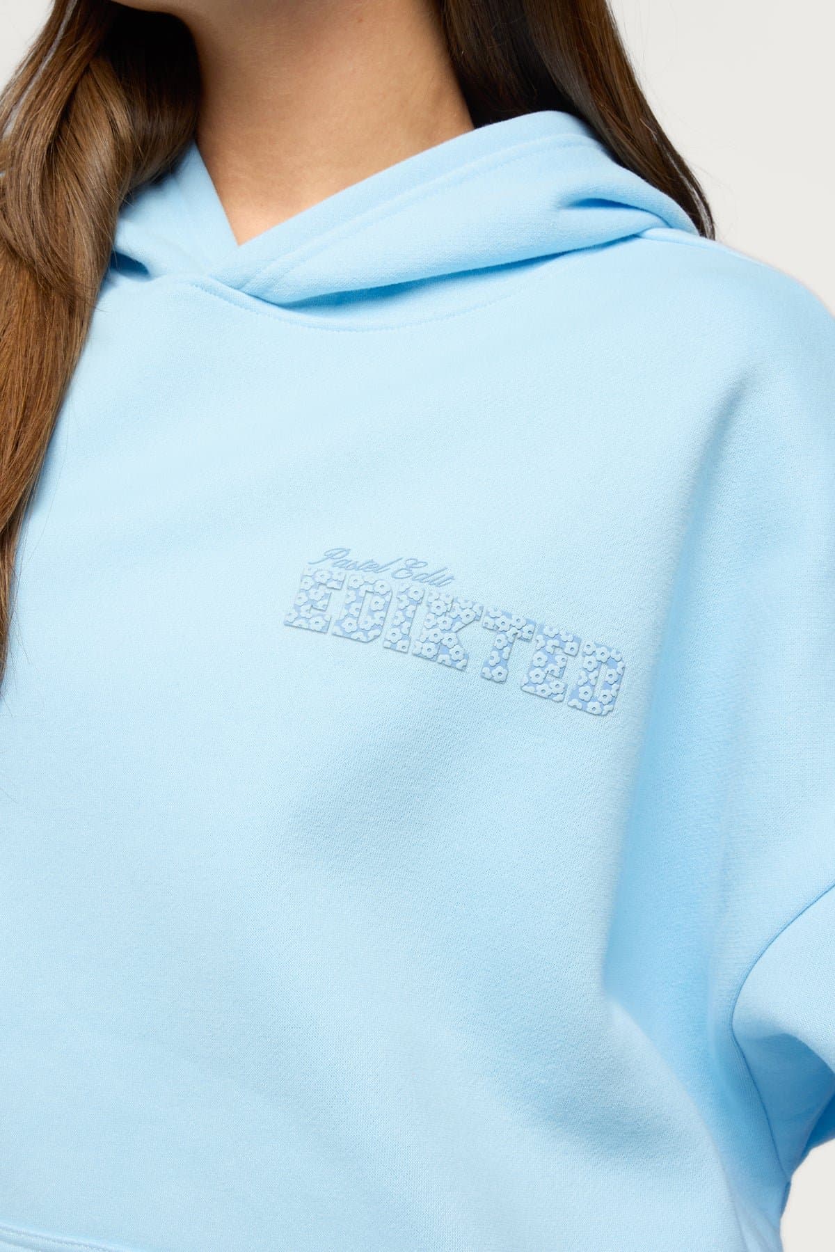 Pastel Edit Edikted Oversized Hoodie - Polyester Cotton Graphic Print Flower Detail
