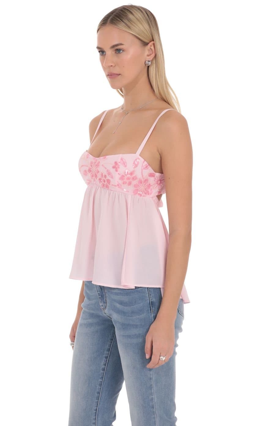 Lysette Babydoll Top in Pink