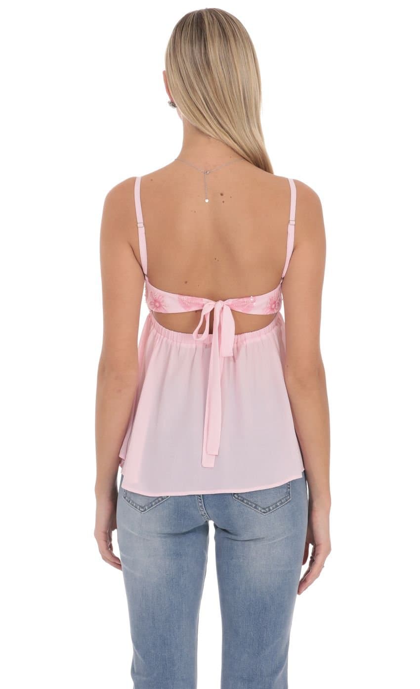 Lysette Babydoll Top in Pink