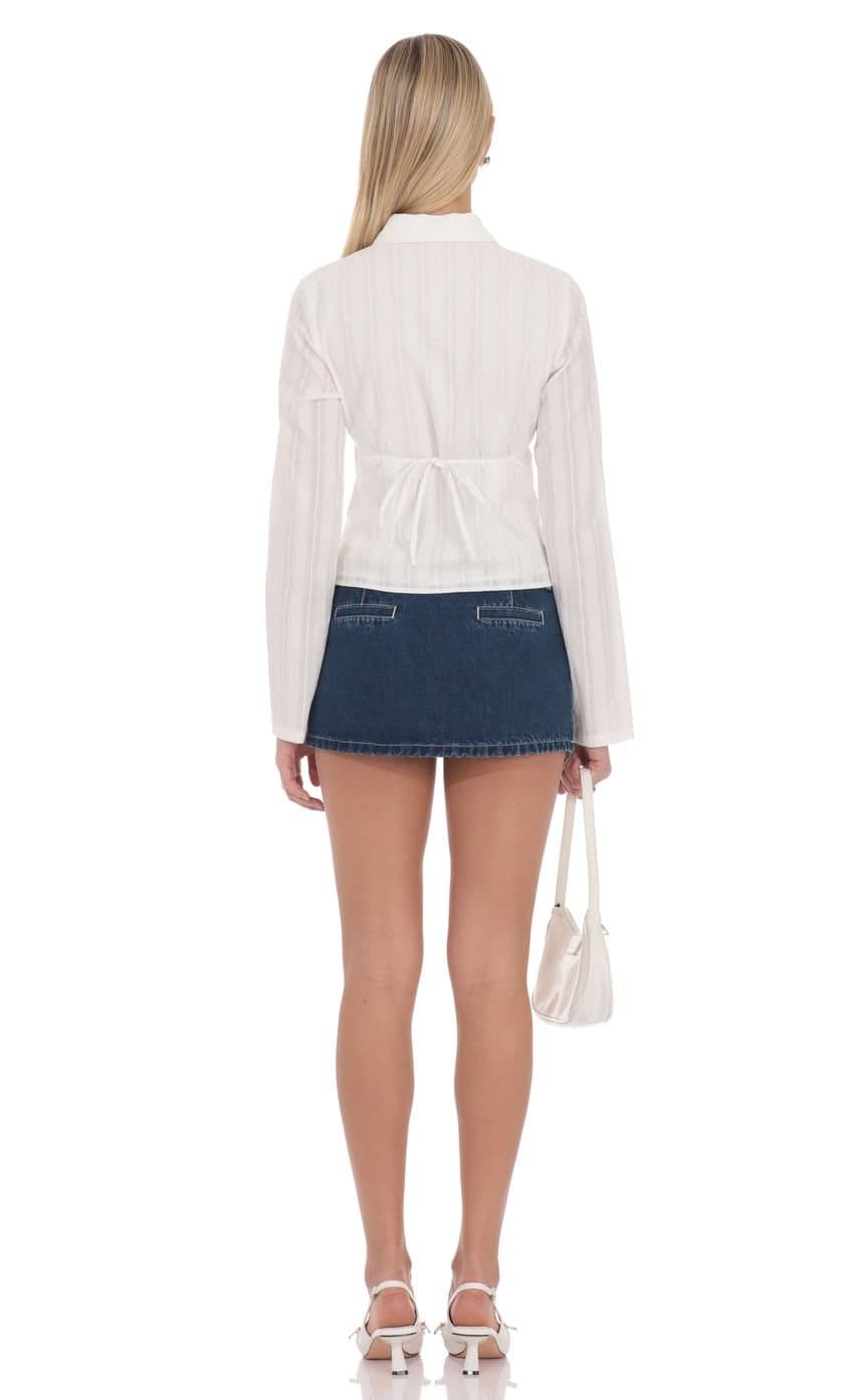 Mila Button Front Top in White