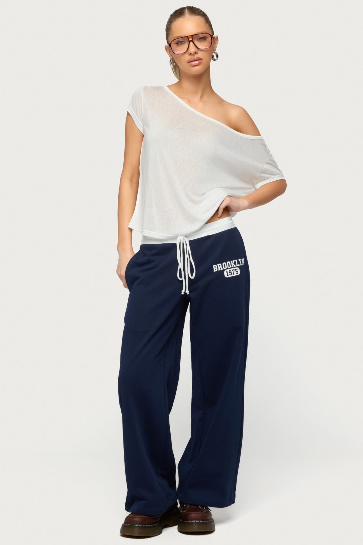 Petite Brookie Sweatpants - Straight Leg Cotton Polyester Adjustable Waistband