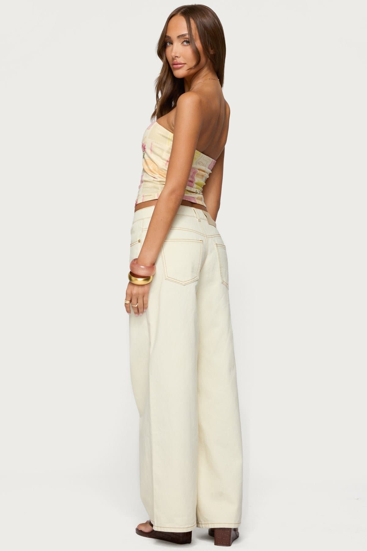 Cicilla Vintage Mixed Print Tube Top - Cotton Spandex