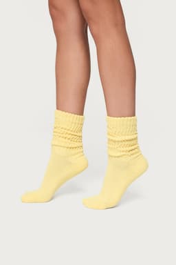 Scrunch Socks Ribbed Cotton Spandex Blend 13 Inch Length Ankle Socks