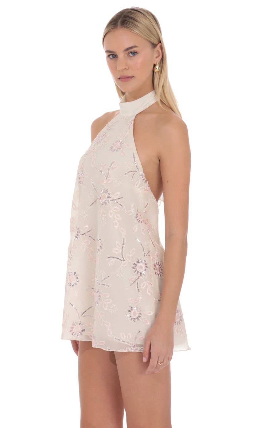 Auralisse Embellished Halter Mini Dress