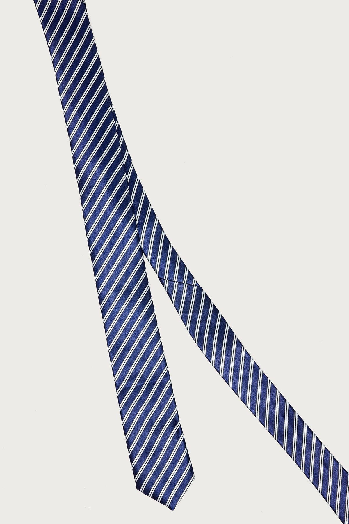 Striped Polyester Necktie - 61 Inch Length, 2 Inch Width