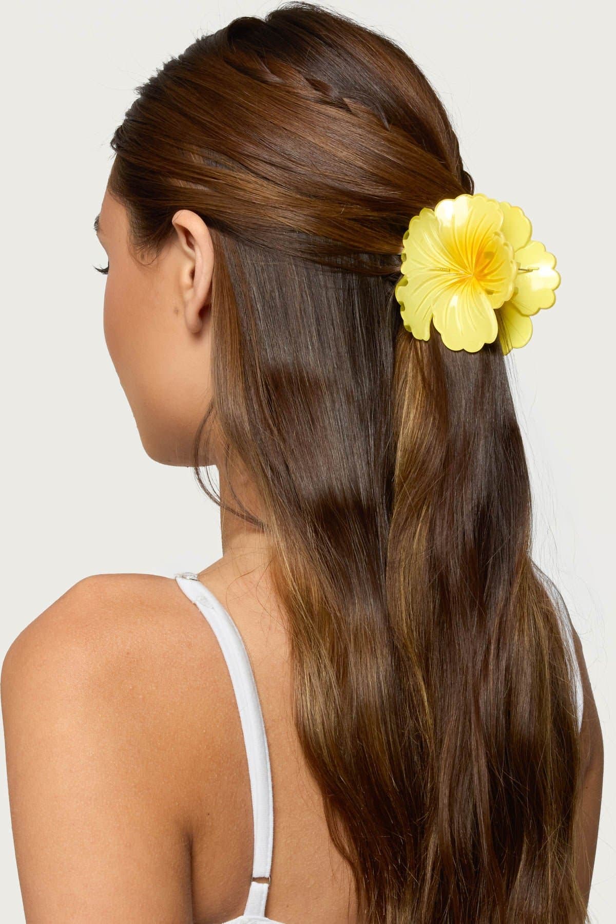 Hibiscus Flower Claw Clip - 3 Inch Plastic Hair Clip