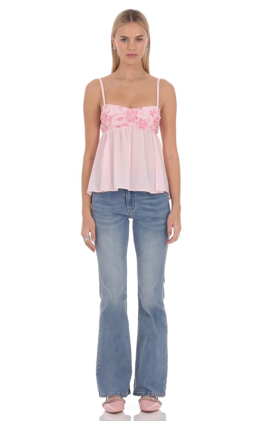 Lysette Babydoll Top in Pink