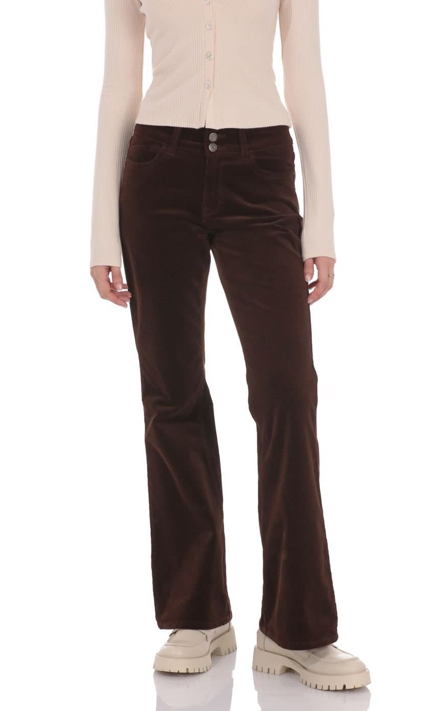 Corduroy Flare Jeans in Brown