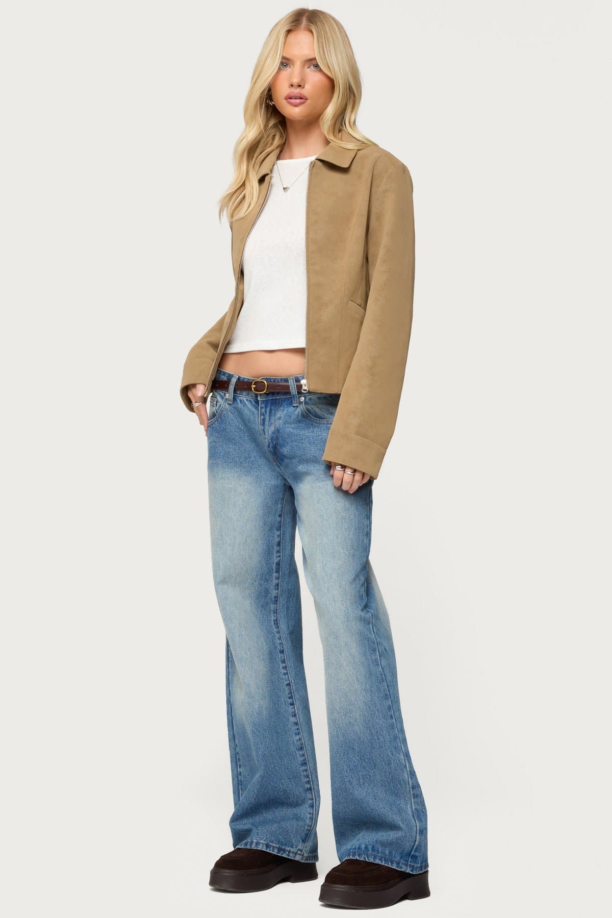 Cozette Faux Leather Jacket - Polyester Women's Jacket Size S