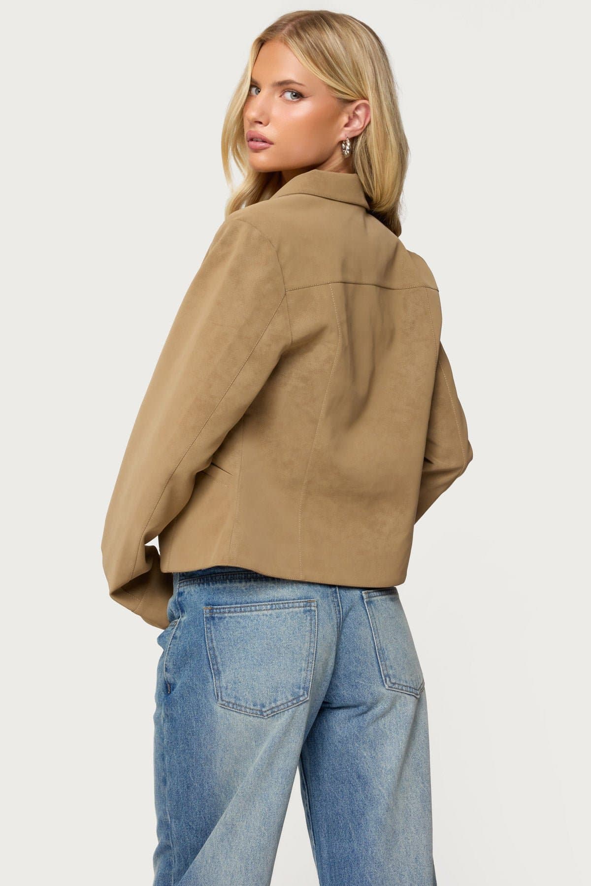 Cozette Faux Leather Jacket - Polyester Women's Jacket Size S