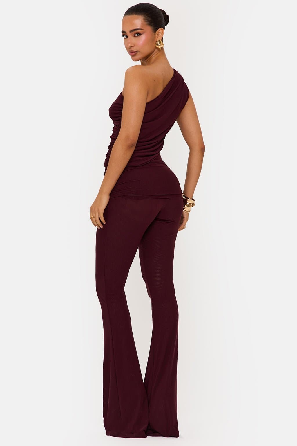 Valentina Mesh Asymmetric Co-ord Set with Gold Trim UK Size 8