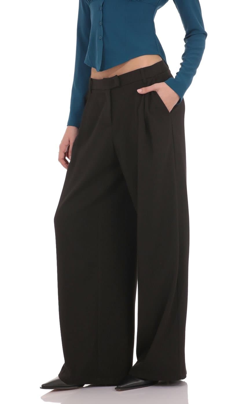Wide Leg Trousers in Black