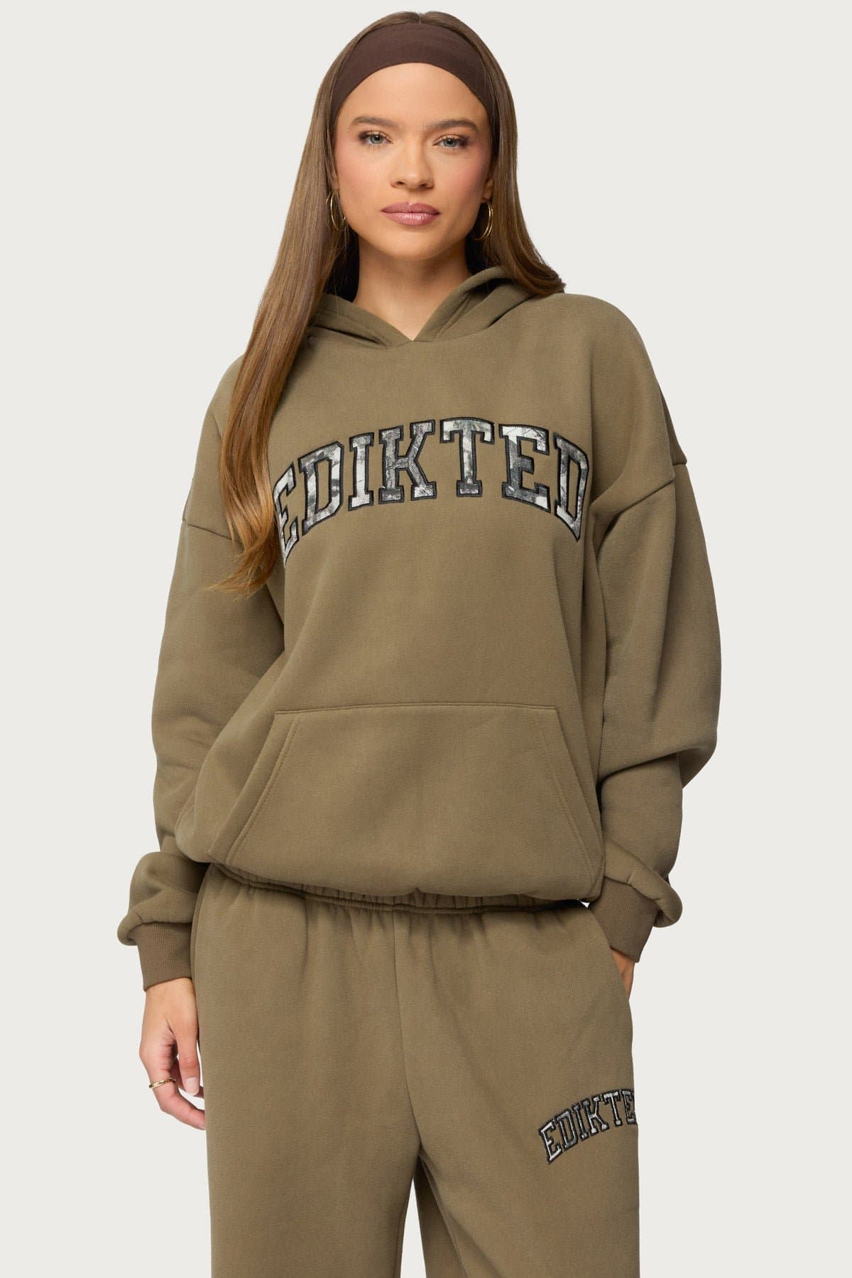 Camo Crush Edikted Oversized Hoodie - Polyester Cotton Blend