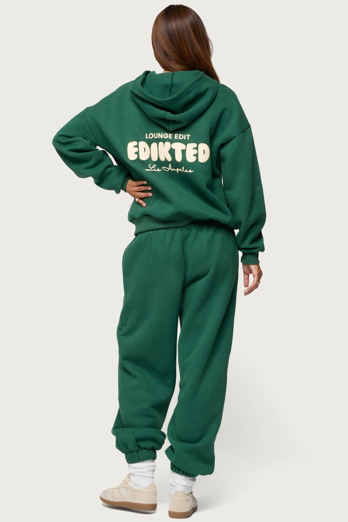 Lounge Edit Hoodie Edikted Los Angeles Graphic Polyester Cotton Rayon