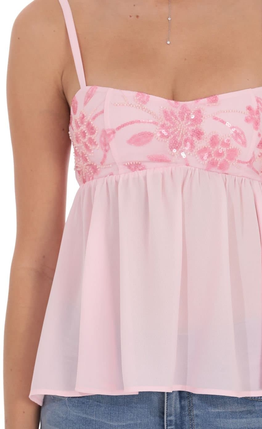 Lysette Babydoll Top in Pink