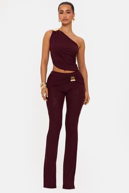 Valentina Mesh Asymmetric Co-ord Set with Gold Trim UK Size 8