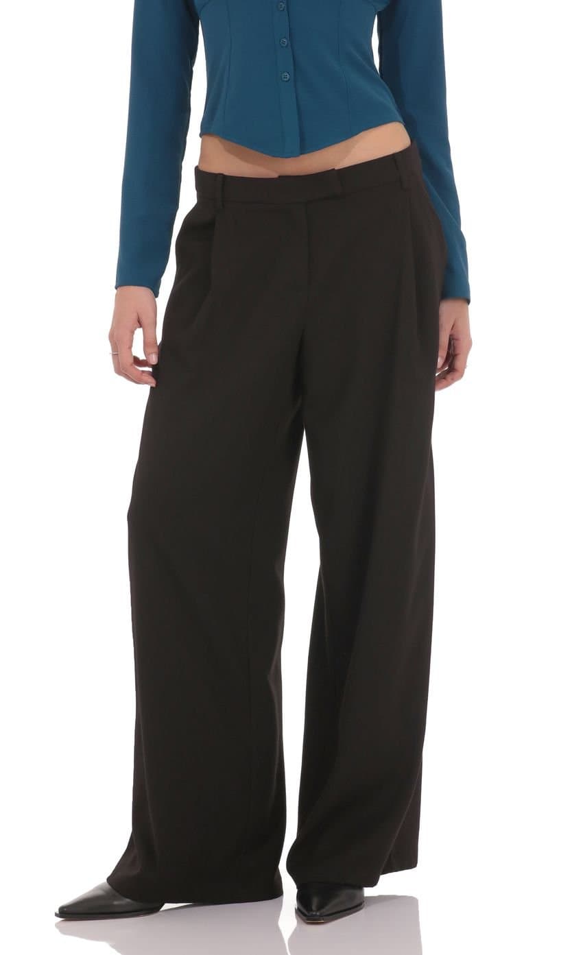 Wide Leg Trousers in Black