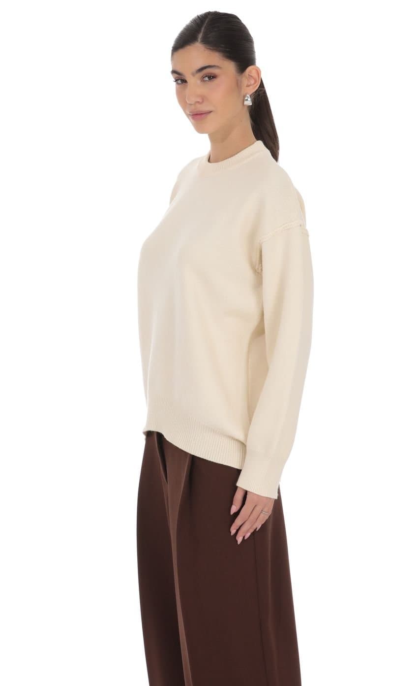 Oversized Knit Jumper in Ivory