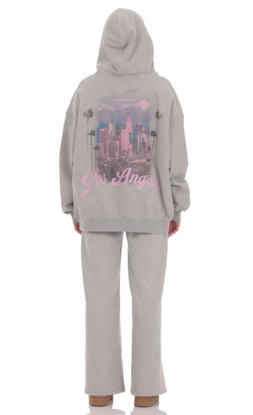 Los Angeles Fleece Hoodie in Grey