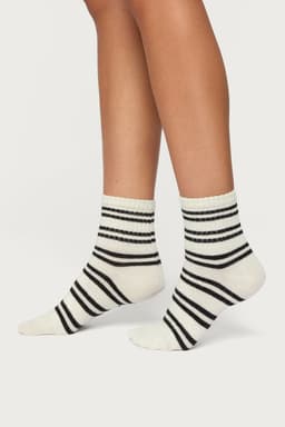 Everyday Striped Socks - Cotton Polyester Spandex Blend, 10.6 Inch Length