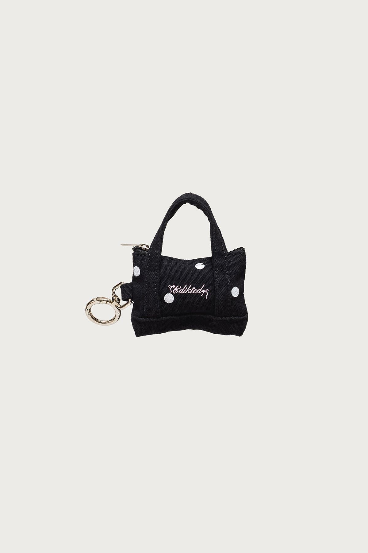 Tidy Tote Poop Bag Holder - Micro Purse Design with Polka Dot Cotton Plastic Metal