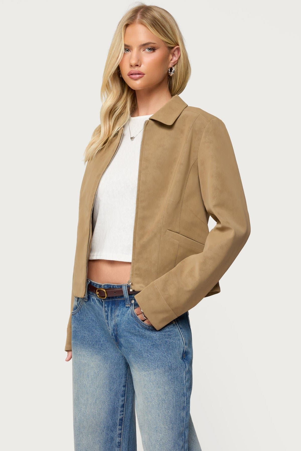 Cozette Faux Leather Jacket - Polyester Women's Jacket Size S