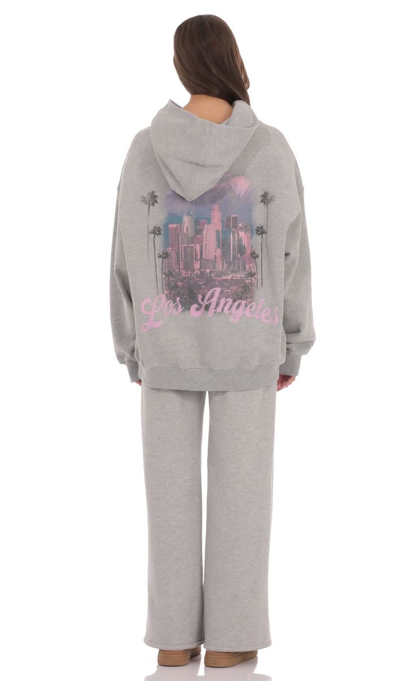 Los Angeles Fleece Hoodie in Grey