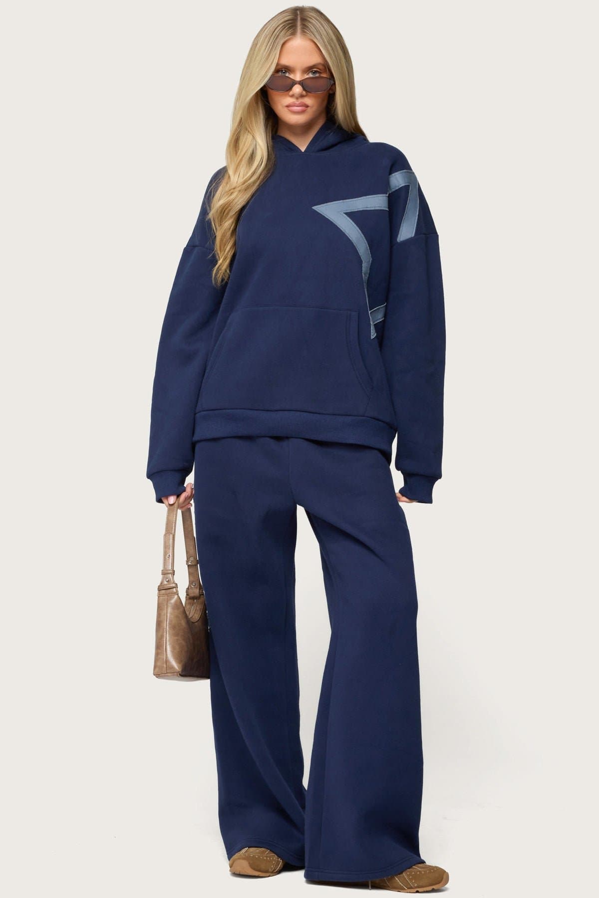 Starly Oversized Hoodie with Large Star Patch - Polyester Cotton Unisex Fit