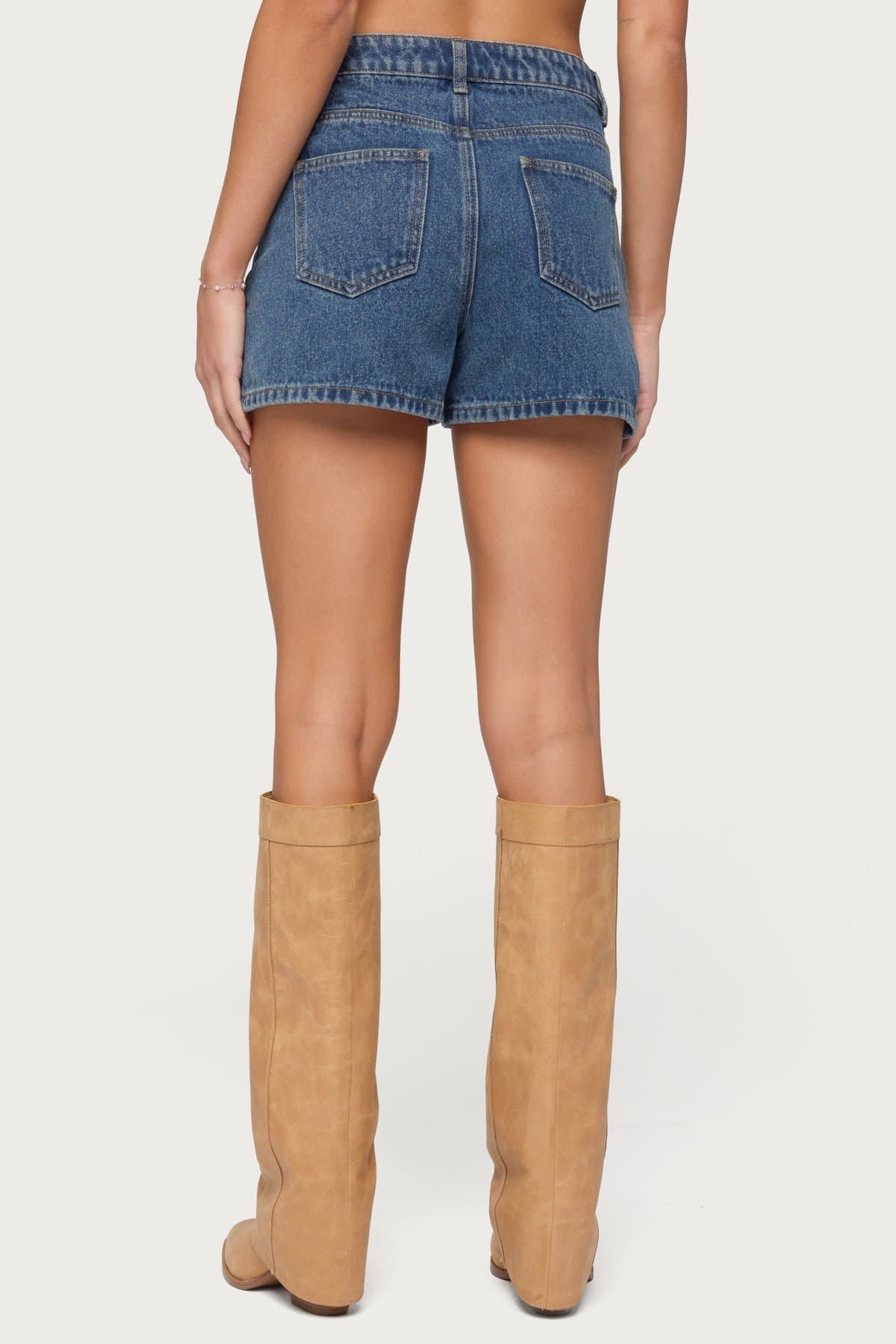 Milena High Rise Denim Shorts 100% Cotton 3 Inch Inseam Size S